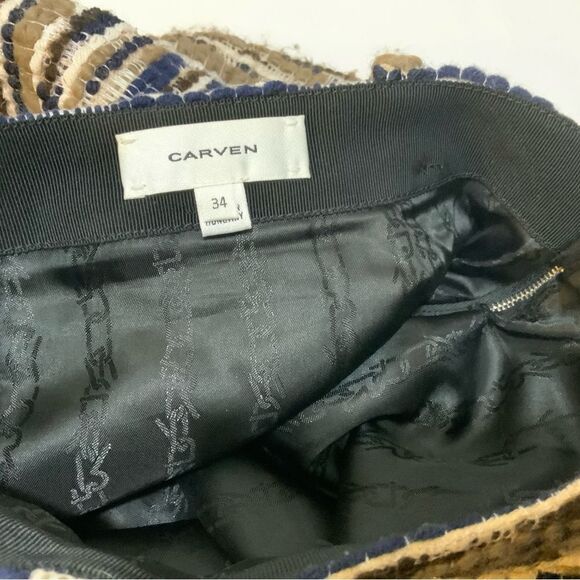 CARVEN  Tweed A-Line  Skirt - Picture 6 of 7